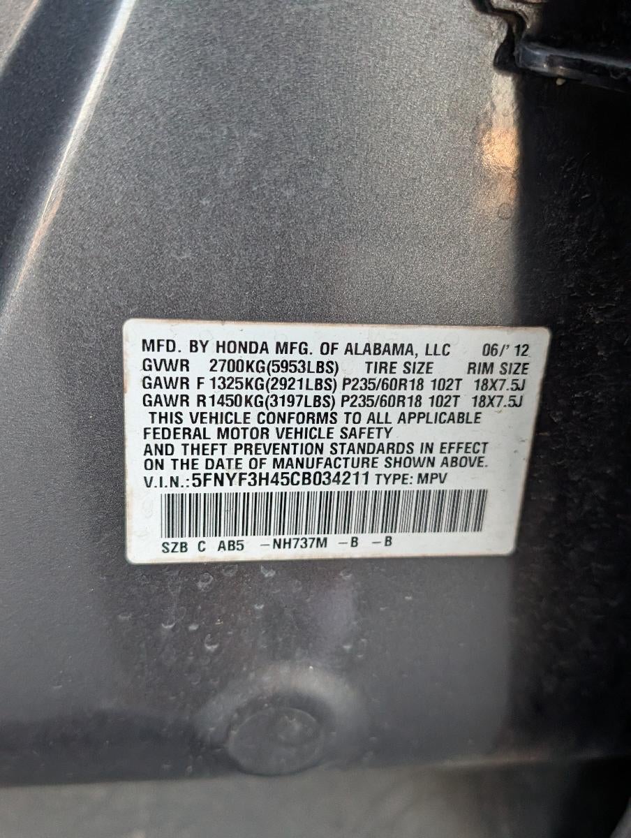 2012 Honda Pilot 2WD EX