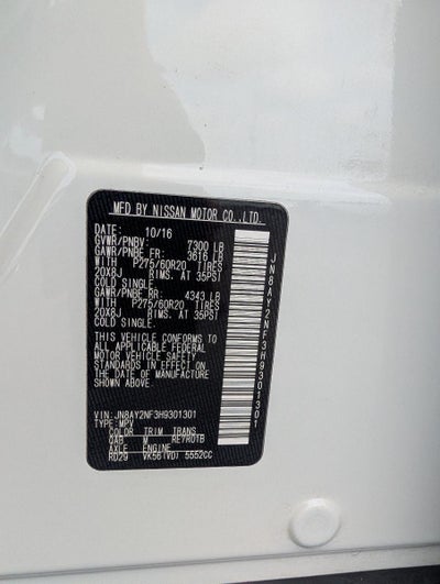 2017 Nissan Armada 4x2 Platinum